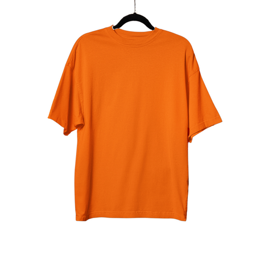 Orange plain Oversized Tee